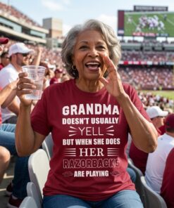 Grandma Doesn’t Usually Yell Arkansas Razorbacks Unisex Shirt