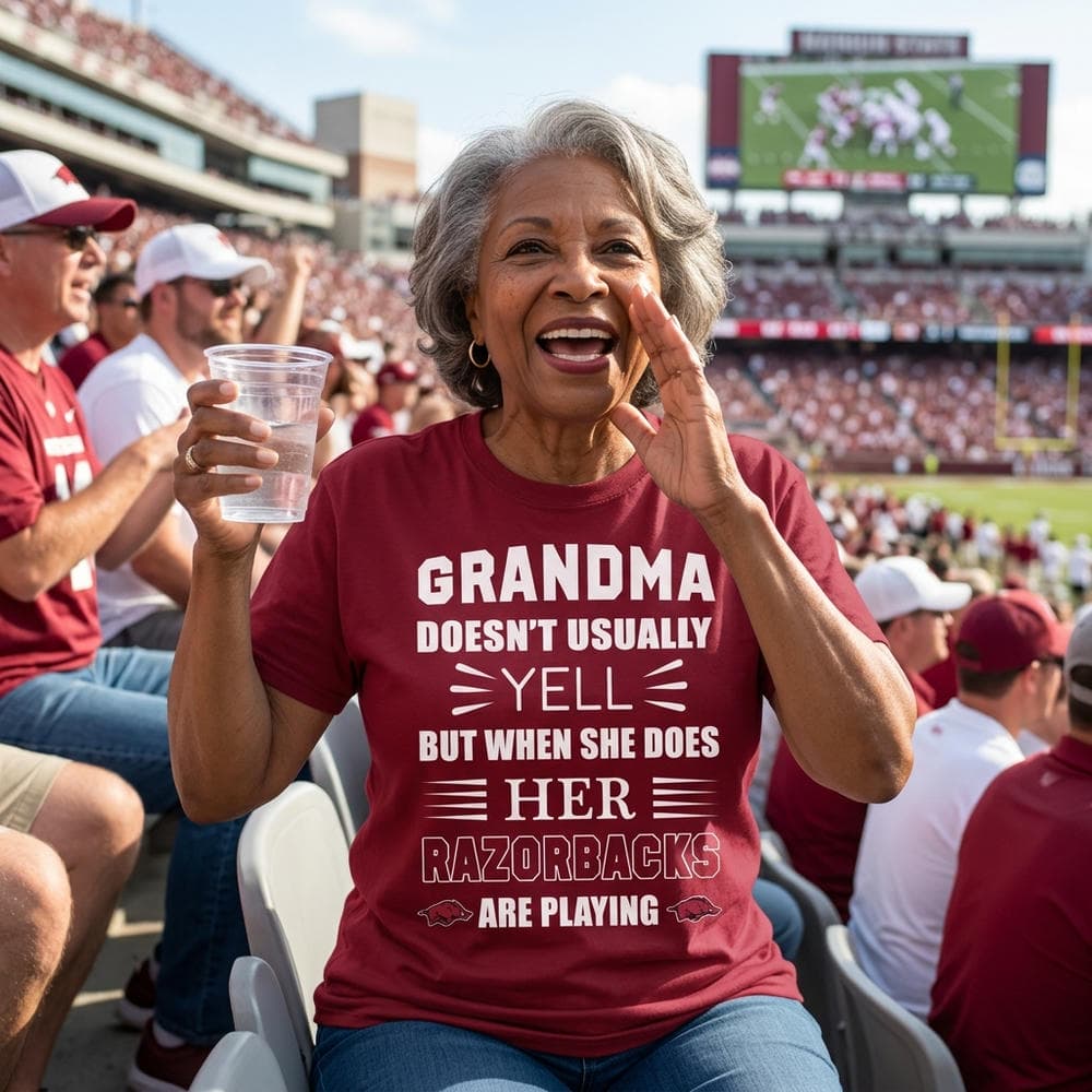 Grandma Doesn't Usually Yell Arkansas Razorbacks Unisex Shirt Grandma Doesn't Usually Yell Arkansas Razorbacks Unisex Shirt