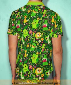Grass Pokemon Beach 3D Funny Hawaiian Shirt, Pokemon Merchandise
