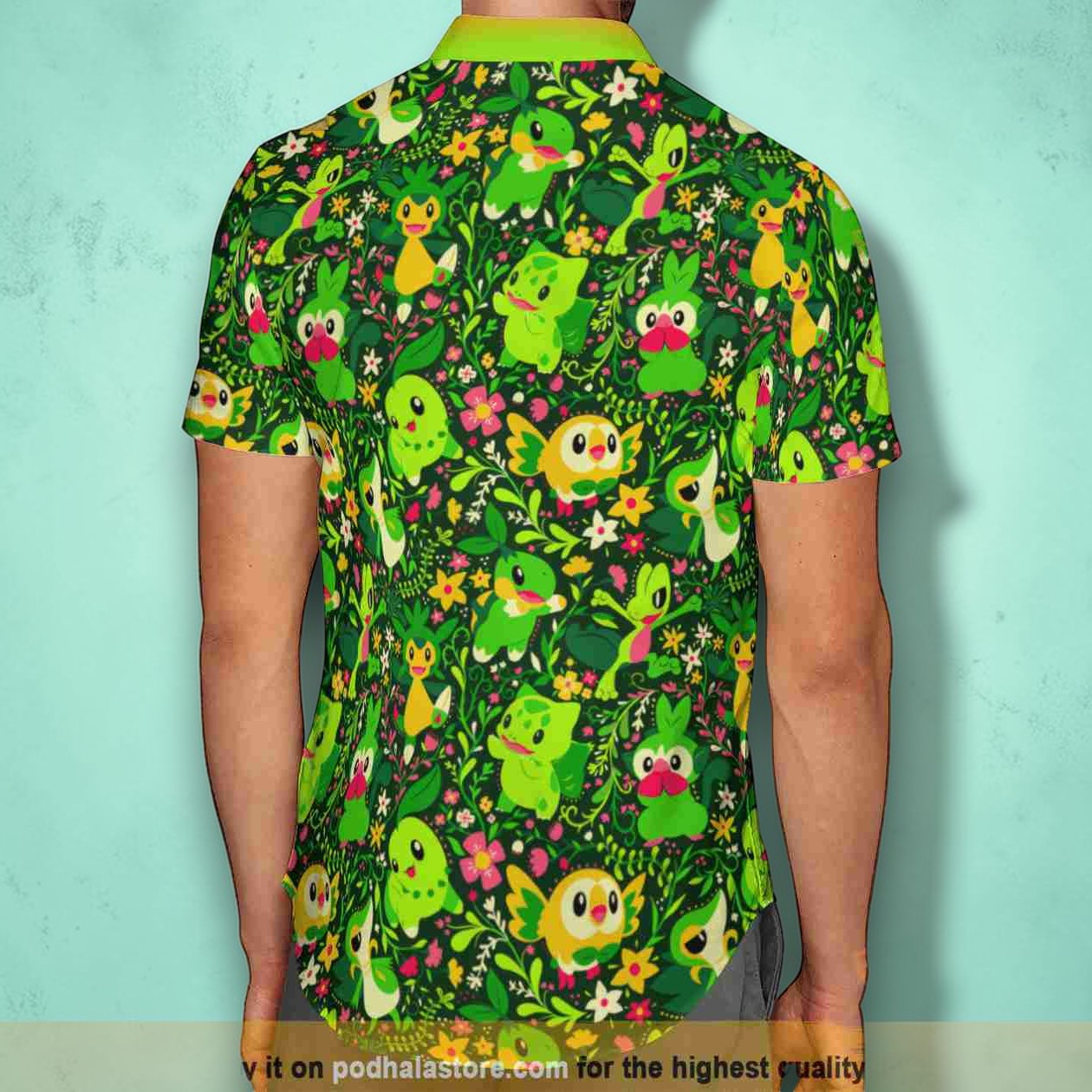 Grass Pokemon Beach 3D Funny Hawaiian Shirt, Pokemon Merchandise Grass Pokemon Beach 3D Funny Hawaiian Shirt, Pokemon Merchandise