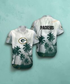 Green Bay Packers Coconut Trees NFL Gift For Fan Hawaiian Graphic Print, Packers Fan Shirt