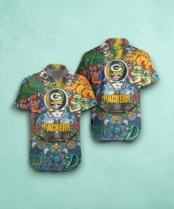 Green Bay Packers Grateful Dead NFL Gift For Fan Hawaiian Shirt Graphic, Packers Shirt