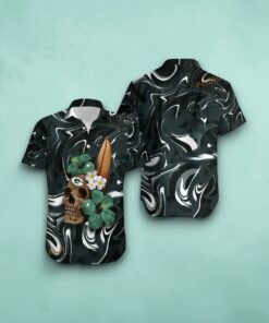Green Bay Packers Skull And Hibiscus Flower NFL Gift For Fan Hawaii Shirt Summer Collections, Green Bay Packers Clothing