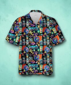 Halloween All Spirits Gothic Cartoon Horror Unisex Hawaiian Shirt