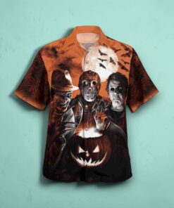 Halloween Horror Coffee Tropical 3D Funny Hawaiian Shirt