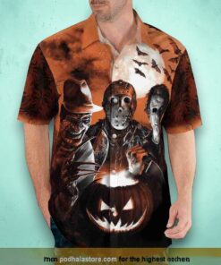 Halloween Horror Coffee Tropical 3D Funny Hawaiian Shirt