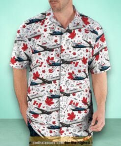 Happy Canada Day Westjet Boeing 787 9 Dreamliner Aloha Hawaiian Shirt