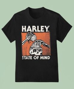 Harley Davidson State Of Mind Brain Skeleton Shirt