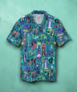 Haunted Mansion Funny Summer Beach Trip Family Summer Button Up Hawaiian Shirt