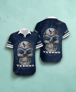 Houston Texans Sugar Skull NFL Gift For Fan Hawaiian Shirt, Texans Gifts