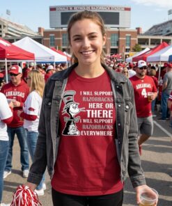 I Will Support Everywhere Arkansas Razorbacks Unisex Shirt