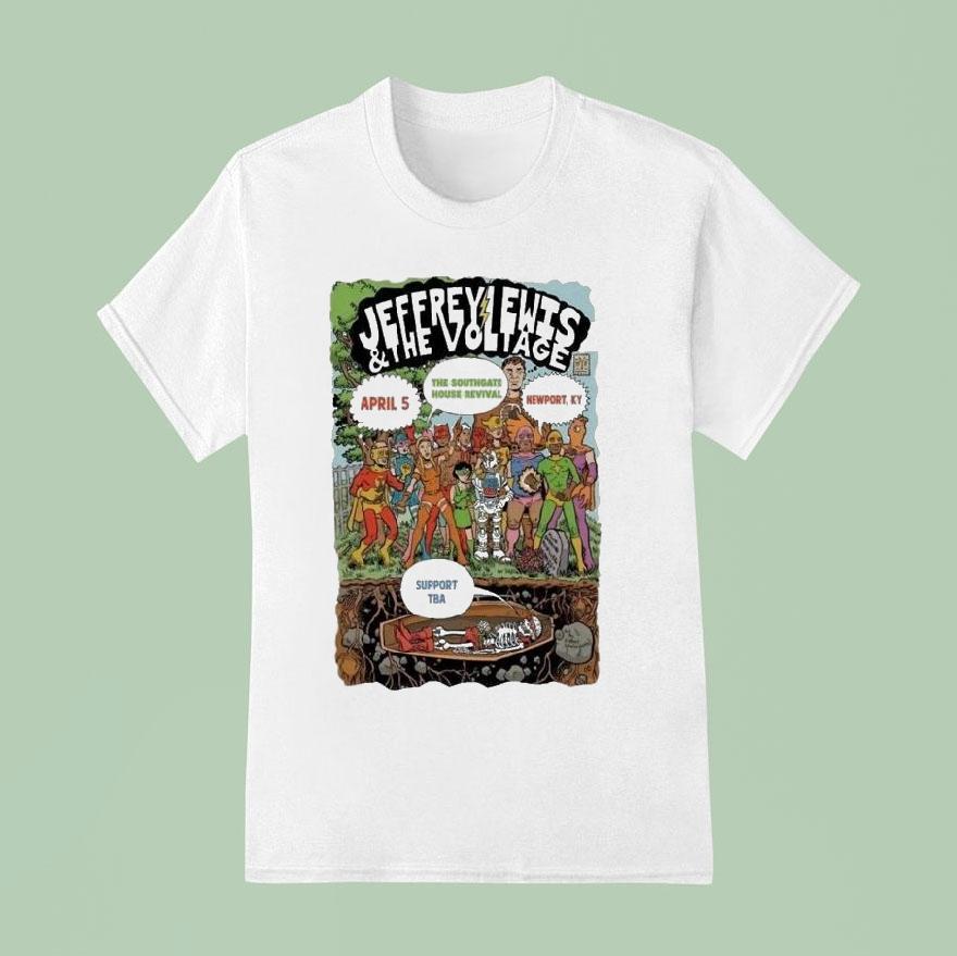 Jeffrey Lewis The Voltage Newport, Ky April 5 2026 Tour Shirt Jeffrey Lewis The Voltage Newport, Ky April 5 2026 Tour Shirt