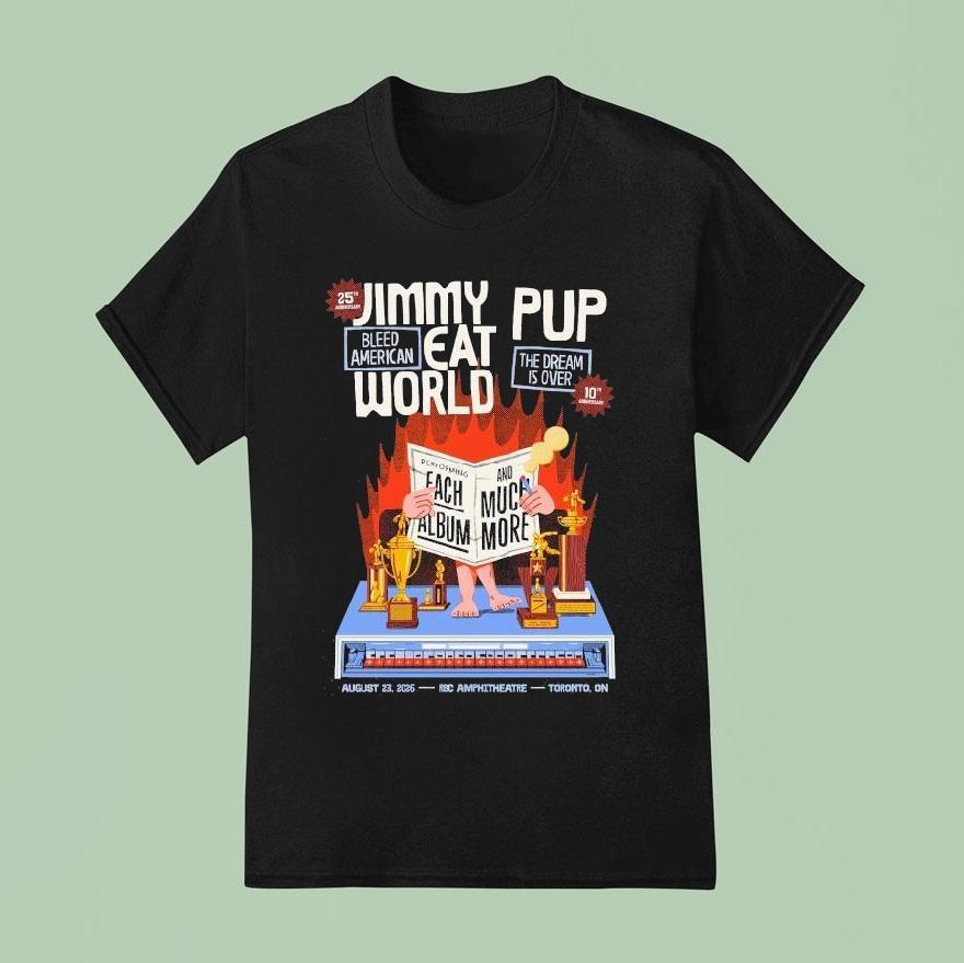 Jimmy Eat World Celebrate 25th Anniversary Of Bleed American Live At Rbc Amphitheatre In Toronto Ontario On August 23 2026 Trophies Shirt Jimmy Eat World Celebrate 25th Anniversary Of Bleed American Live At Rbc Amphitheatre In Toronto Ontario On August 23 2026 Trophies Shirt
