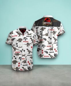 Jurassic Park Funny Hawaiian Shirt Types Of Dinosaur Black White Hawaii Shirt