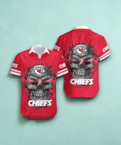 Kansas City Chiefs Sugar Skull NFL Gift For Fan Hawaiian Graphic Print Shirt, Chiefs Gifts for Fans