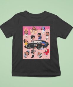 Kendrick Lamar Meets Charlie Brown The Peanuts Style Painting Of Dot’s Many Eras Spaghetti Toes Shirt