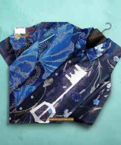 Kingdom Hearts Funny Hawaiian Shirt Keyblade Floral Topical Blue Hawaii Aloh