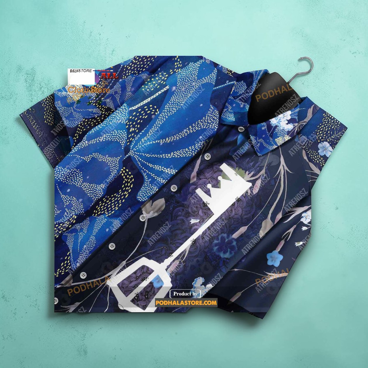 Kingdom Hearts Funny Hawaiian Shirt Keyblade Floral Topical Blue Hawaii Aloh Kingdom Hearts Funny Hawaiian Shirt Keyblade Floral Topical Blue Hawaii Aloh
