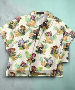 Kingdom Hearts Funny Hawaiian Shirt Sora Riku Kairi Pineapple Pattern Hawaii