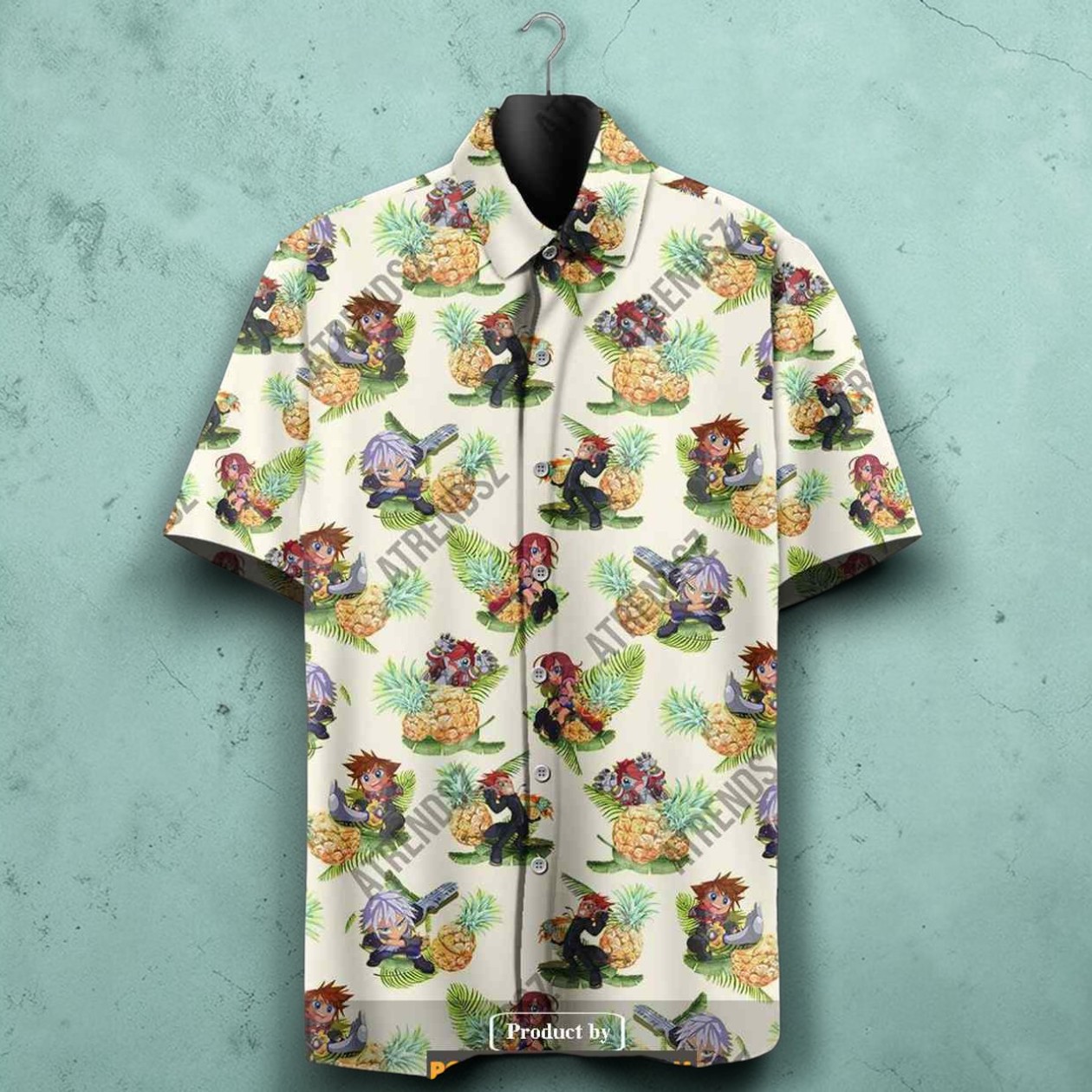 Kingdom Hearts Funny Hawaiian Shirt Sora Riku Kairi Pineapple Pattern Hawaii Kingdom Hearts Funny Hawaiian Shirt Sora Riku Kairi Pineapple Pattern Hawaii