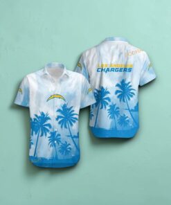 Los Angeles Chargers Coconut Trees NFL Gift For Fan Hawaiian Graphic Shirt, Chargers Shirt