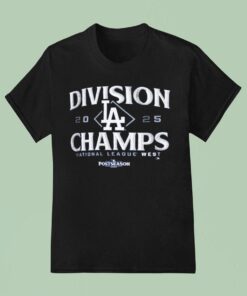 Los Angeles Dodgers Mlb Postseason Nl West Division Champions 2025 Baseball Shirt