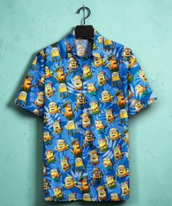 Minions Hula Dancer Minions Tropical Blue Funny Hawaiian Shirt