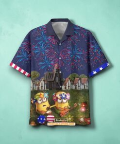 Minions Independence Day Fireworks Funny Hawaiian Shirt