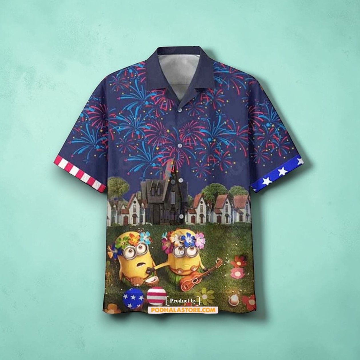 Minions Independence Day Fireworks Funny Hawaiian Shirt Minions Independence Day Fireworks Funny Hawaiian Shirt