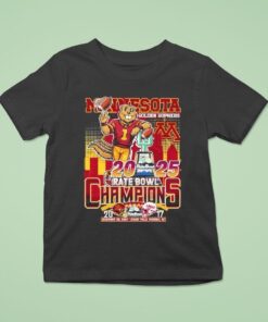 Minnesota Golden Gophers Vs New Mexico Lobos Rate Bowl Champions 2025 Mascot Trophy Shirt