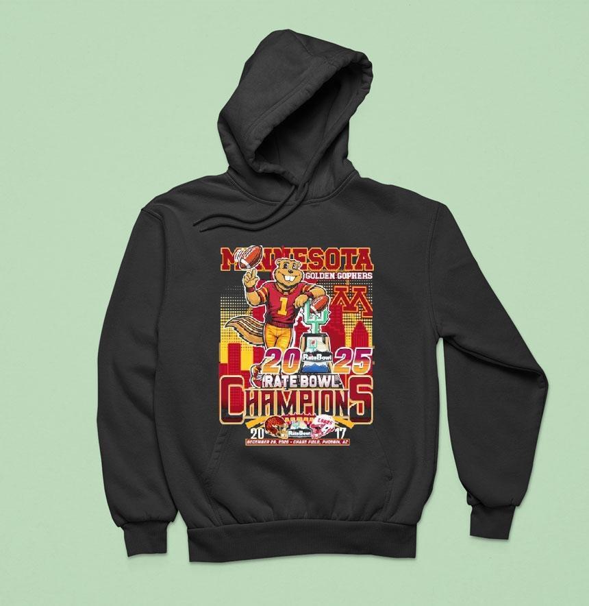 Minnesota Golden Gophers Vs New Mexico Lobos Rate Bowl Champions 2025 Mascot Trophy Shirt Minnesota Golden Gophers Vs New Mexico Lobos Rate Bowl Champions 2025 Mascot Trophy Shirt