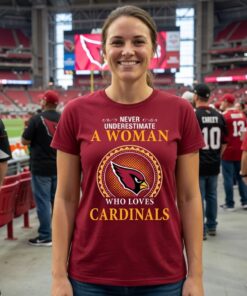 Never Underestimate A Woman Who Loves Arizona Cardinals Sweaters