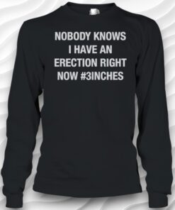 Nobody Knows I Have An Erection Right Now 3inches Shirt