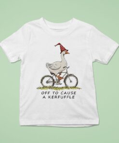 Off To Cause A Kerfuffle Goose Riding A Bicycle Shirt