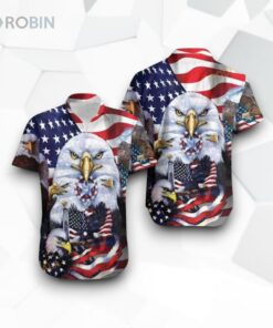 Patriot 4th Of July Eagle Star Honour Adul Full Size Funny Hawaiian Shirt
