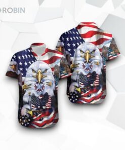 Patriot 4th Of July Eagle Star Honour Adul Full Size Funny Hawaiian Shirt