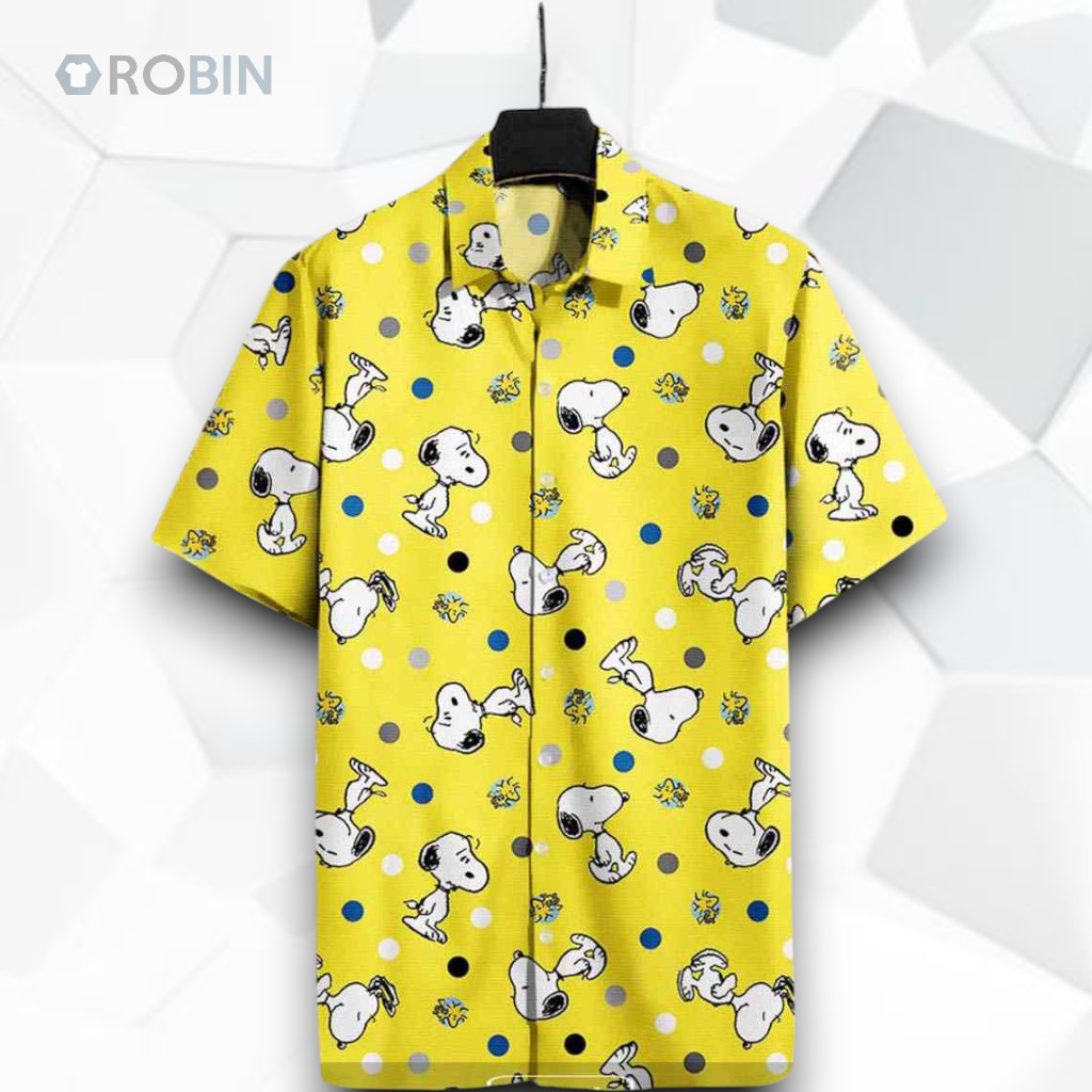 Peanut Peanut Beagle And His Friend Yellow Funny Hawaiian Shirt Peanut Peanut Beagle And His Friend Yellow Funny Hawaiian Shirt