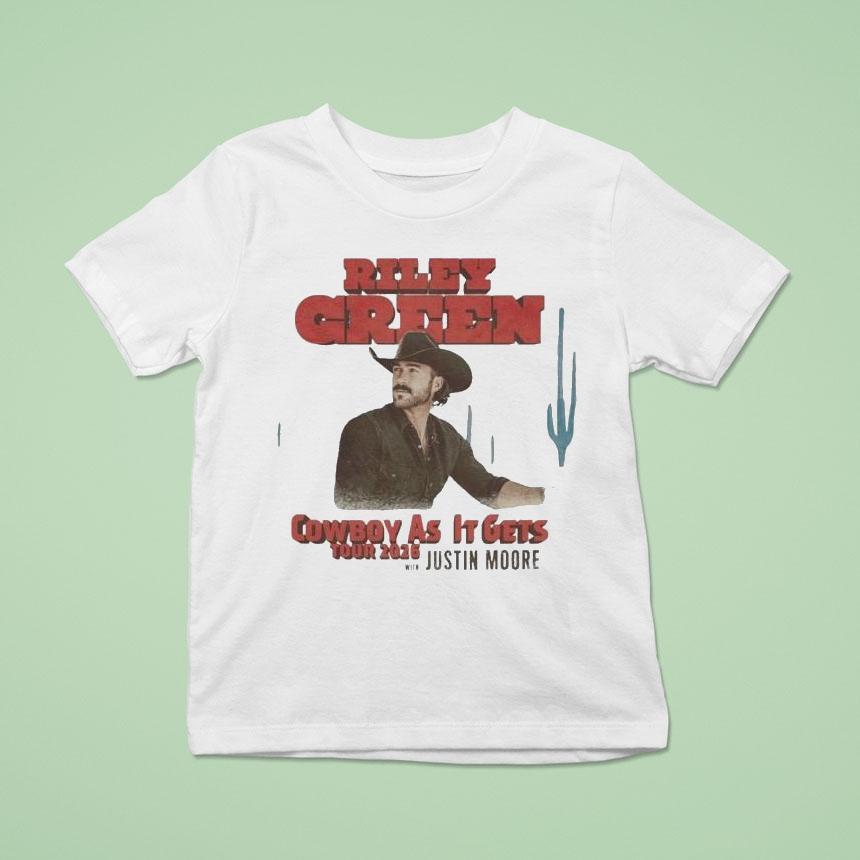 Riley Green Cowboy As It Gets Tour 2026 Justin Moore Shirt Riley Green Cowboy As It Gets Tour 2026 Justin Moore Shirt