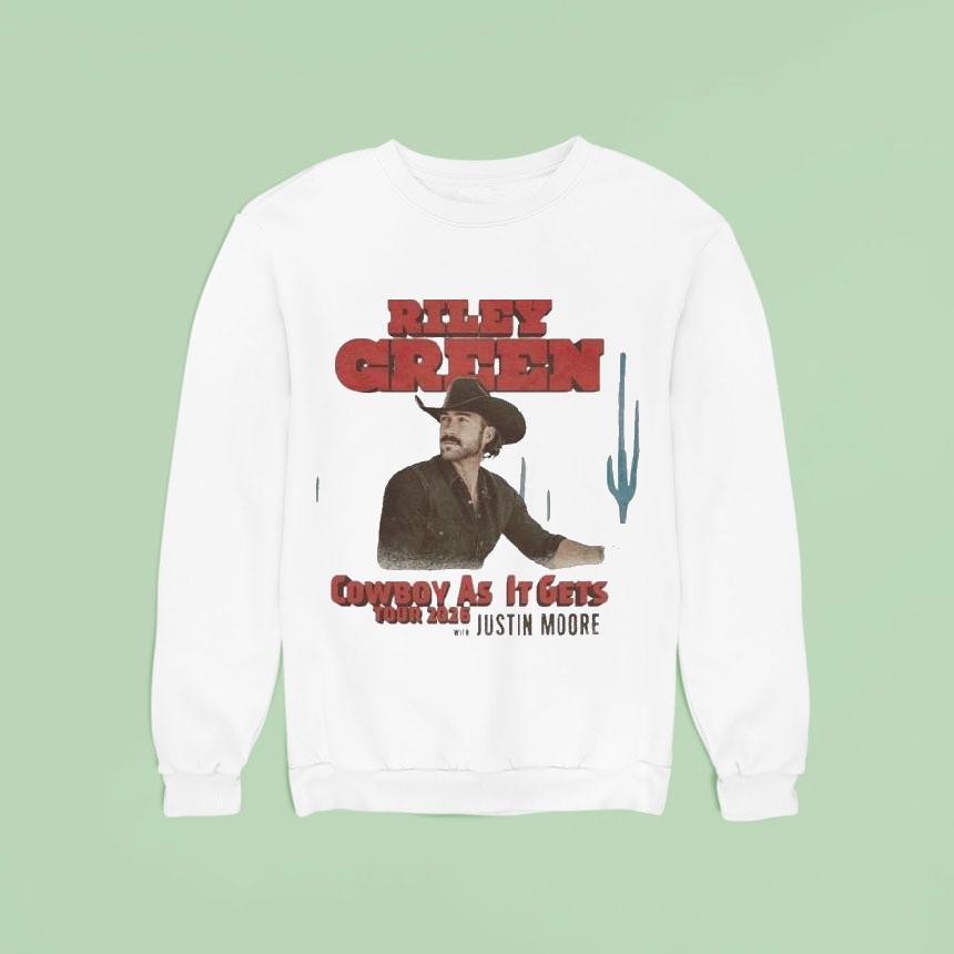 Riley Green Cowboy As It Gets Tour 2026 Justin Moore Shirt Riley Green Cowboy As It Gets Tour 2026 Justin Moore Shirt