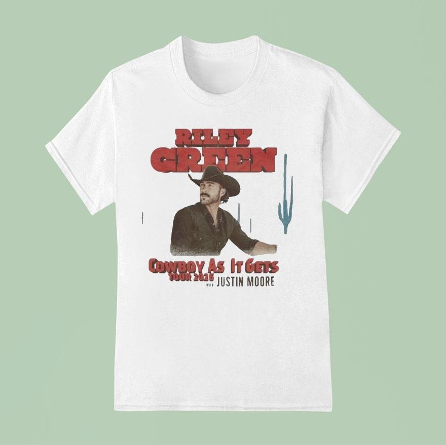 Riley Green Cowboy As It Gets Tour 2026 Justin Moore Shirt Riley Green Cowboy As It Gets Tour 2026 Justin Moore Shirt