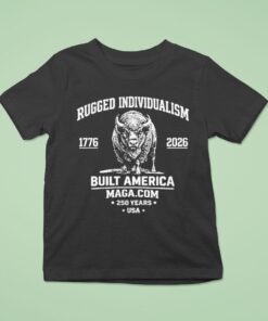 Rugged Individualism Built America Usa 250 Years 1776 2026 Bison Shirt