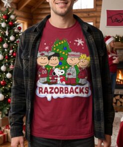 Snoopy The Peanuts Arkansas Razorbacks Christmas Unisex Shirt