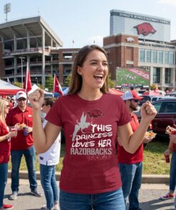 This Princess Love Her Arkansas Razorbacks Unisex Shirt