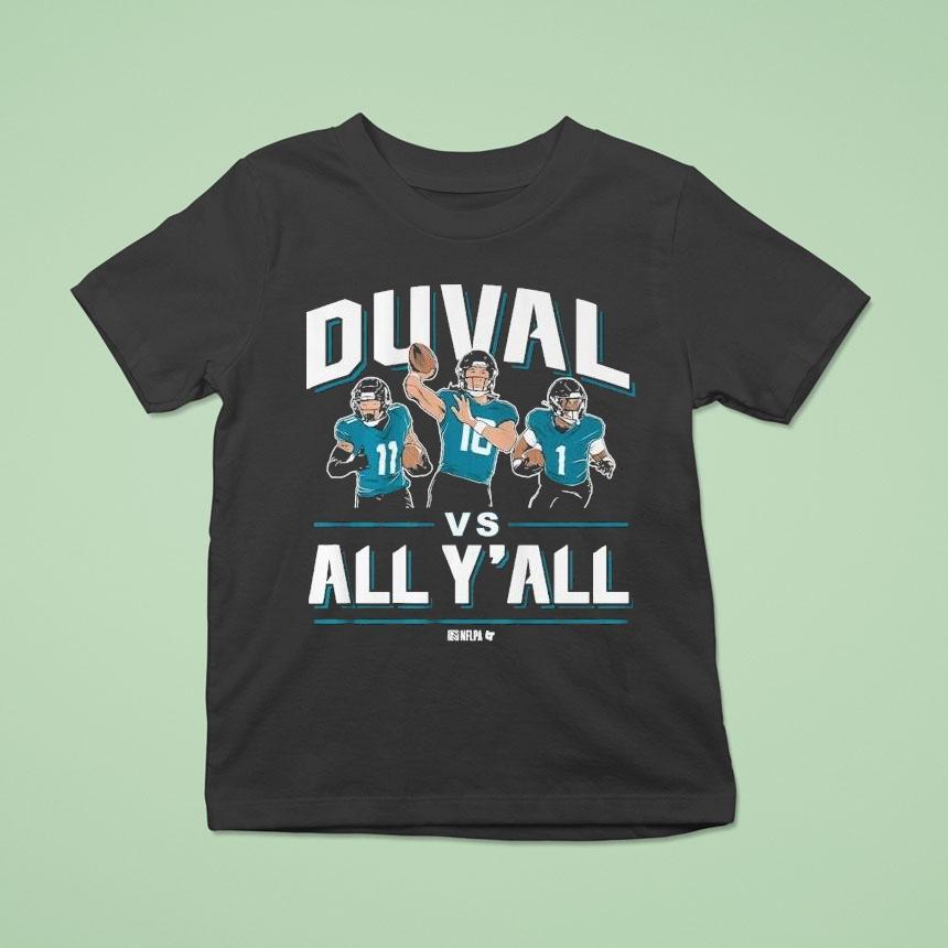Trevor Lawrence, Travis Etienne, Parker Washington Duval Vs. All Y’all Shirt Trevor Lawrence, Travis Etienne, Parker Washington Duval Vs. All Y’all Shirt