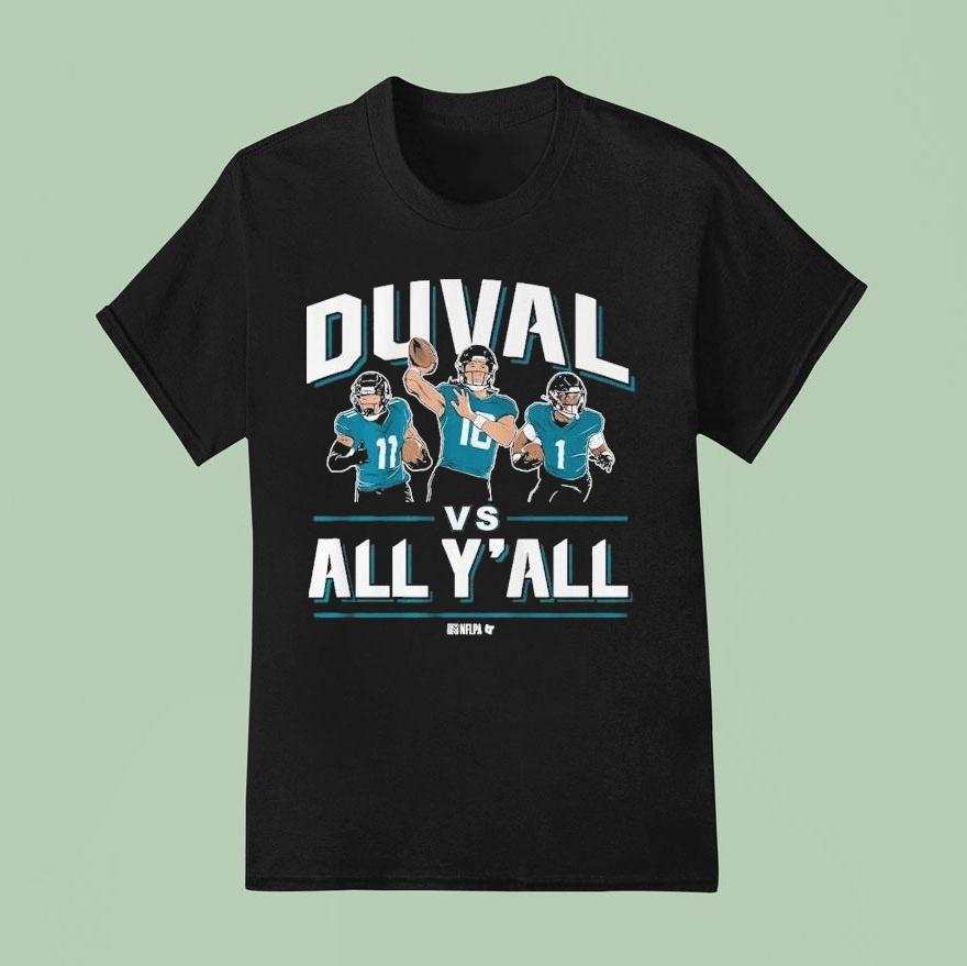Trevor Lawrence, Travis Etienne, Parker Washington Duval Vs. All Y'all Shirt Trevor Lawrence, Travis Etienne, Parker Washington Duval Vs. All Y'all Shirt