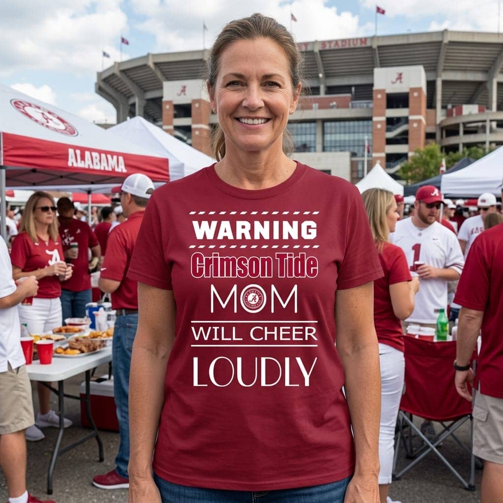 Warning Mom Will Cheer Loudly Alabama Crimson Tide Unisex Shirt Warning Mom Will Cheer Loudly Alabama Crimson Tide Unisex Shirt