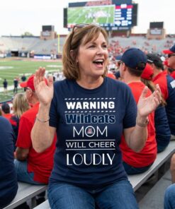 Warning Mom Will Cheer Loudly Arizona Wildcats Unisex Shirt