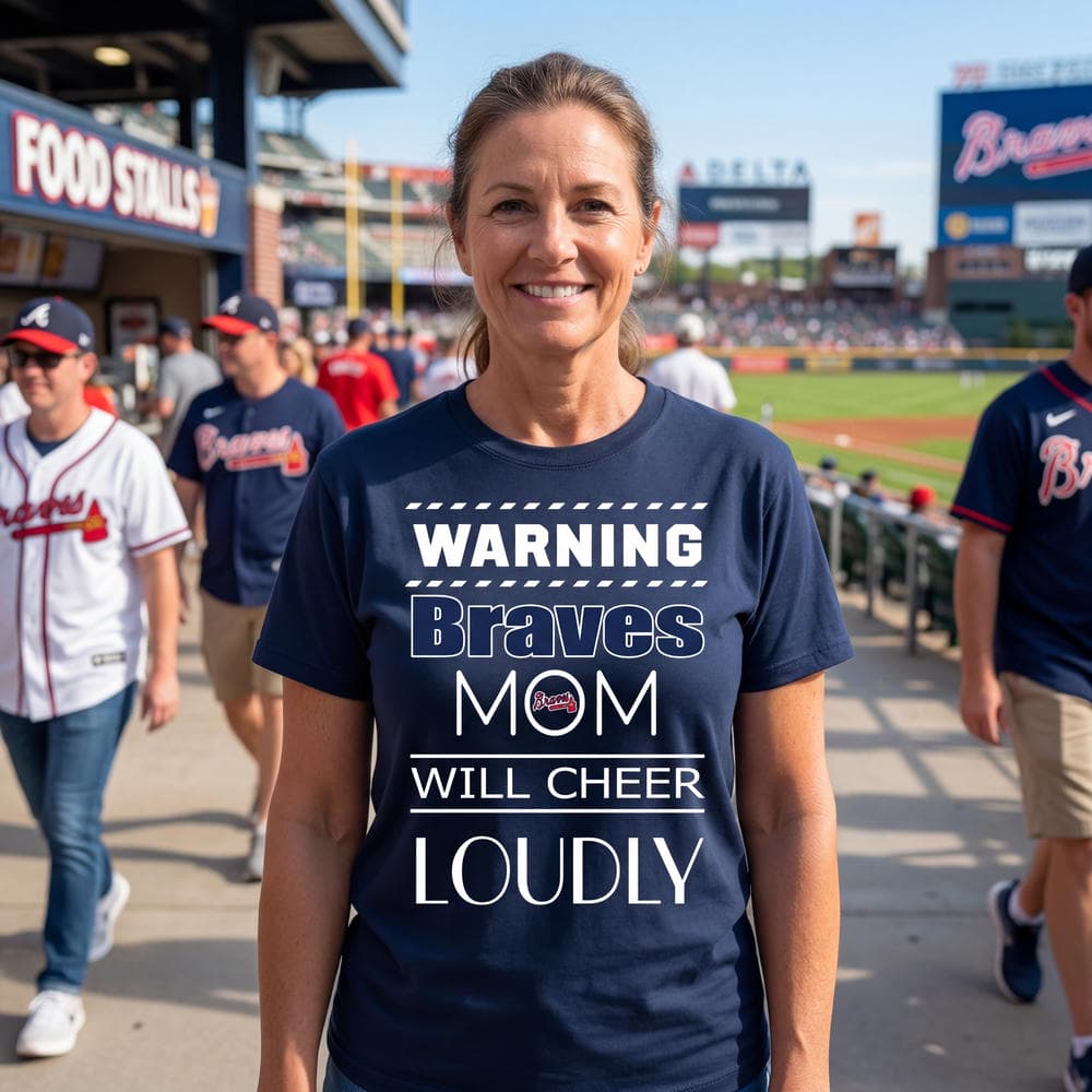 Warning Mom Will Cheer Loudly Atlanta Braves Unisex Shirt Warning Mom Will Cheer Loudly Atlanta Braves Unisex Shirt