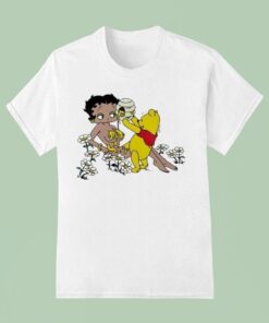 Winnie-the-pooh Pouring Honey On Betty Boop Shirt