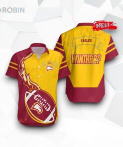 Winthrop Eagles NCAA Flame Ball Style Funny Hawaiian Shirt
